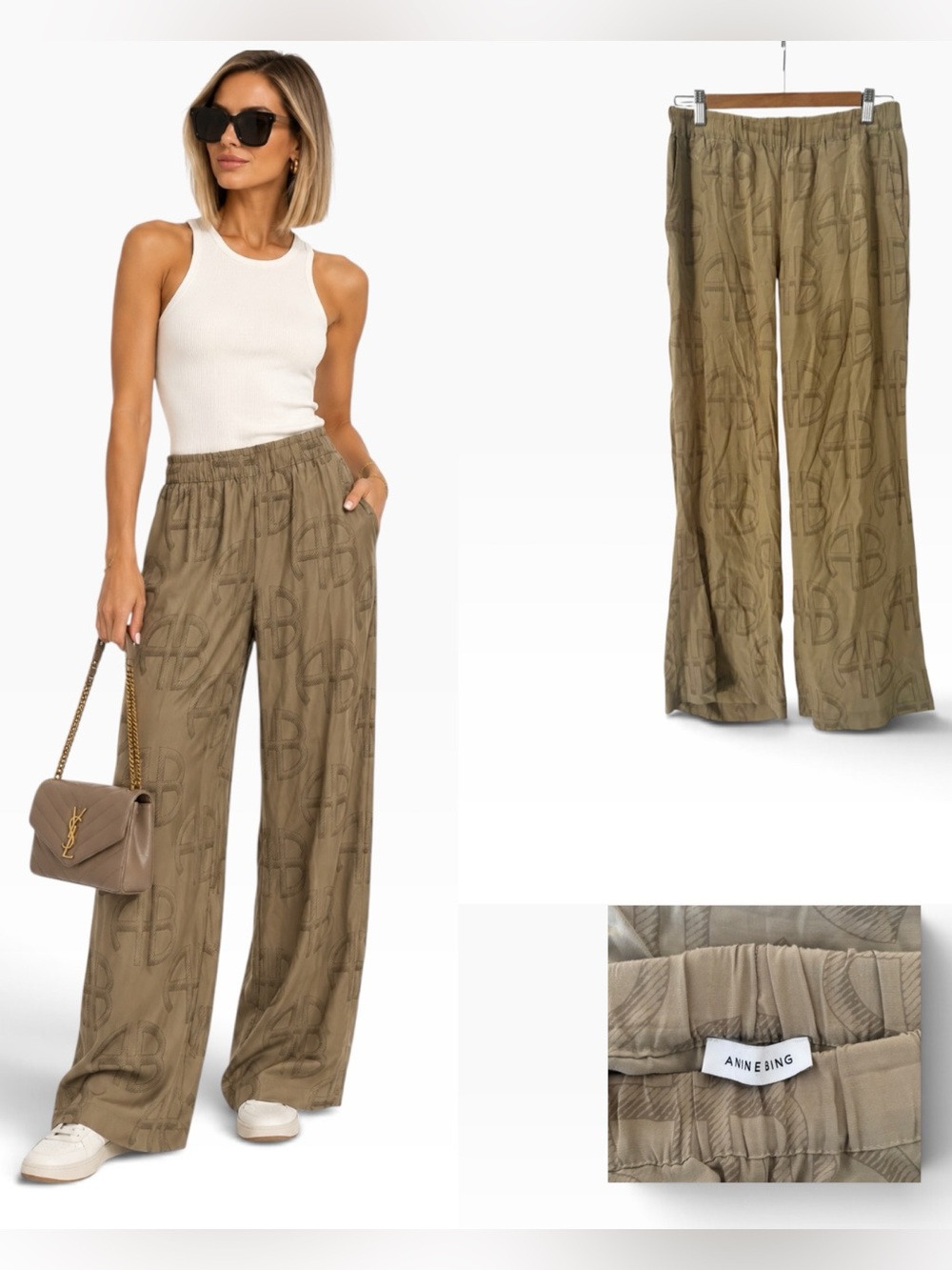 Anine Bing Logo Trousers - Size Medium